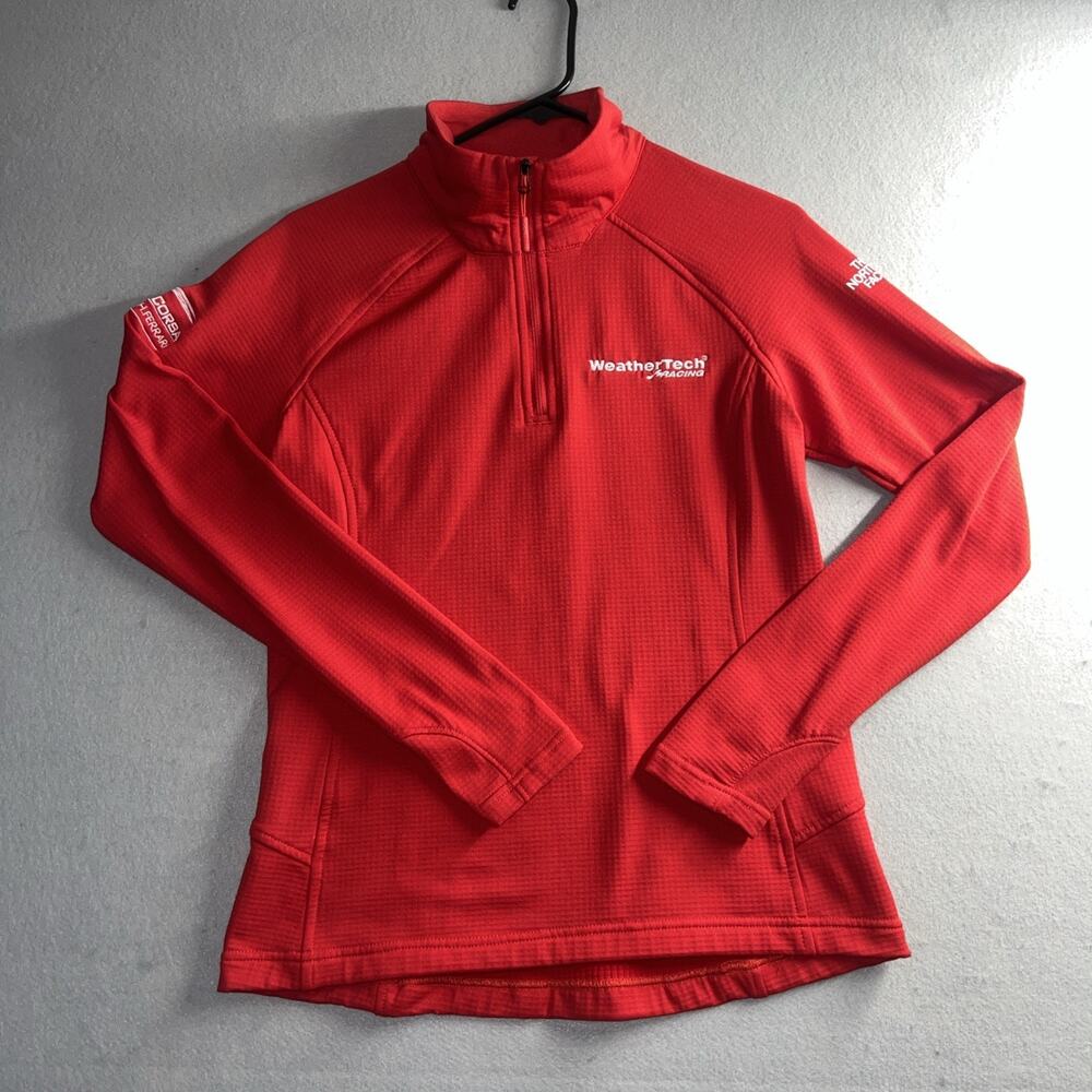 The North Face 1/4 Zip Jacket Red Weathertech Ferrari Womens Small Racing